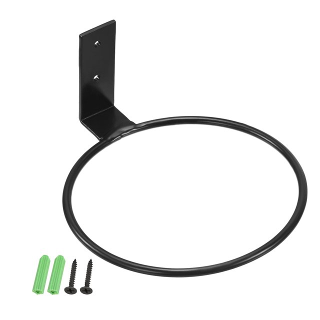 Unique Bargains 5 Inch Ring Wall Mounted Stand Rack Flower Pot Holder, Black 3 Pack