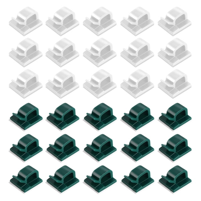 Clips para cables Soporte para cables autoadhesivo de 60 clips organizadores de cables Guía de cables Clips para cables Soportes para cables para el hogar y la oficina al aire libre