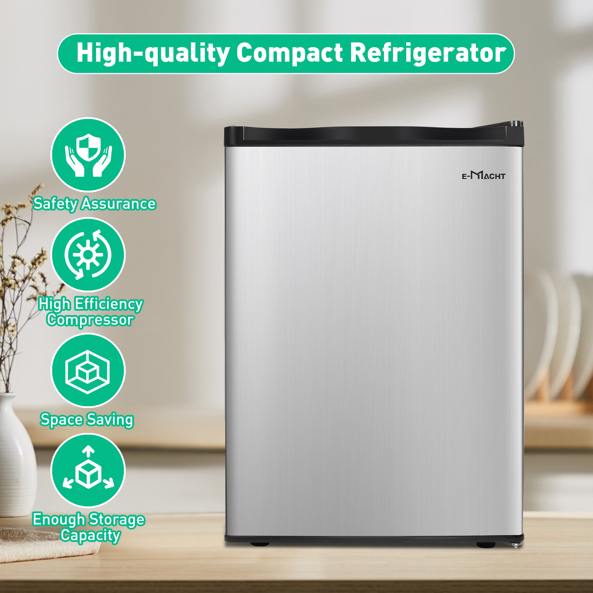  E-Macht 1.6 Cu.Ft. Mini Fridge with Freezer, Single Door Compact  Refrigerator/Freezer with Removable Shelf, Small Refrigerator for  Apartment, Office, Dorm : Appliances