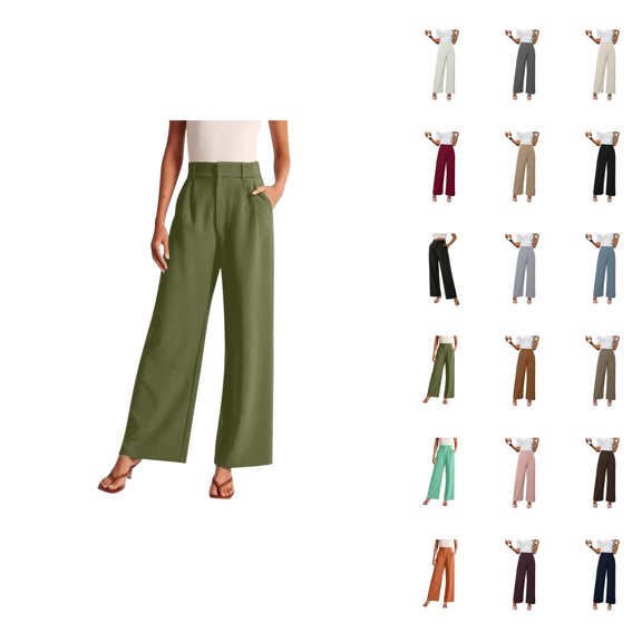 Womens Wide Leg Pants Barrel Baggy Pants High Waisted Casual Trousers