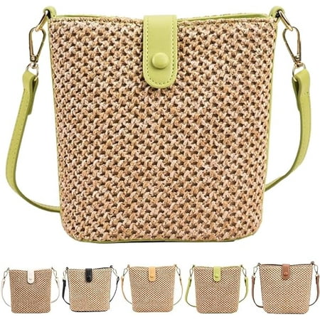 Crossbody Bags for Women  Straw Bags  Summer Beach Vintage Cute Small Shoulder Bag is Easy to Match Outfits to Add Vintage Polish to Your Looks  Green