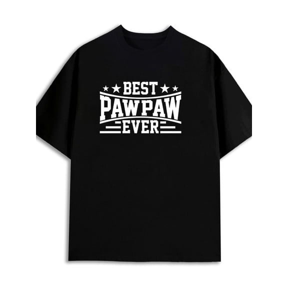 Greenink Best Pawpaw Ever mens 180G Cotton black Fashion Unisex Shirt Crewneck tshirts Trendy Unisex Shirt Cotton tshirts Casual Unisex Shirt Printed tshirts