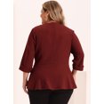 thumbnail image 4 of GRACE & GRANDEUR Blazer Péplum Uni à Volants Froncé à Col en V pour Femme Grande Taille, 4 of 6