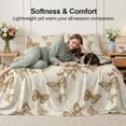 thumbnail image 3 of Flymme Full Sheets Set Beige, 4 Piece Gold Butterfly Floral Printed Bed Sheets,Soft Breathable & Cooling Sheets with Deep Pocket, Non-Slip Fitted Sheets & Pillowcases, 3 of 8