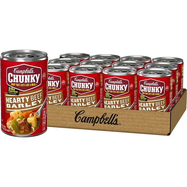 Campbell's Chunky Hearty Beef Barley Soup, 18.8 Ounce, Pack of 12