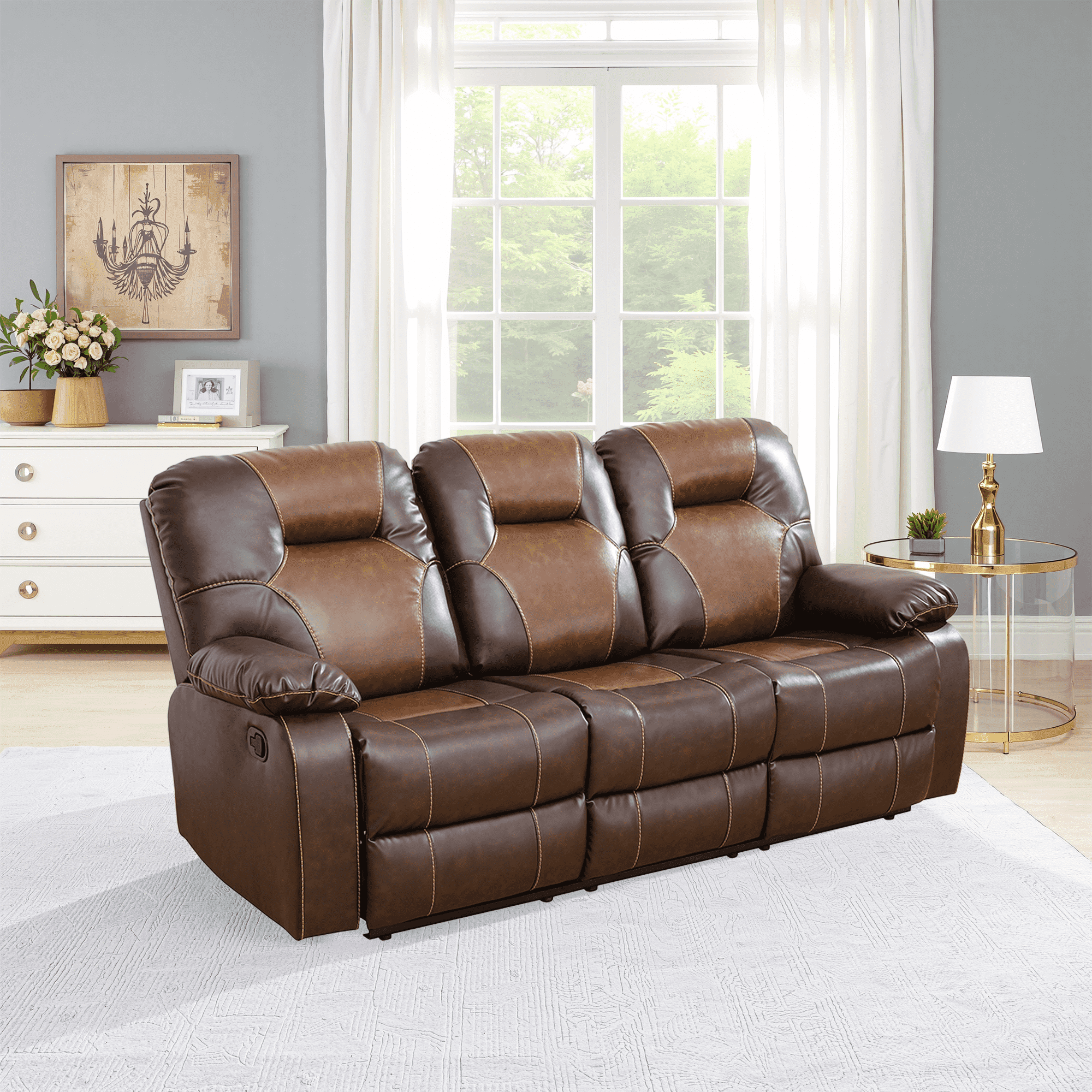 MAYEERTY Modern Adult Reclining Sofa - Simple Stylish Business Function for Living Room