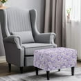 thumbnail image 2 of Xoenoiee Daisy Flower Print Ottoman Cover Rectangle Folding Storage Ottoman Slipcovers Jacquard Stretch Cube Footrest Foot Stool Covers Protector with Elastic Band, Small, 2 of 7