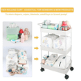 thumbnail image 4 of Baby Diaper Caddy, Plastic Movable Cart for Newborn Nursery Essentials Diaper Storage Caddy Organizer for Changing Table & Crib, Easy to Assemble, Beige, 4 of 6