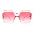 thumbnail image 2 of Womens Minimal Mod Oversize Thick Plastic Butterfly Chic Sunglasses All Pink, 2 of 4