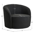 thumbnail image 3 of 34" W Mid Century Modern Swivel Barrel Chair, Round Upholstered Boucle Swivel Accent Chairs, No Assembly Sofa Chair for Living Room Bedroom Reading Apartment Lounge Nursery(Charcoal), 3 of 13