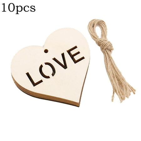 

10PCS Perforated wooden heart hang tag Valentine s Day Gifts Wedding Decoration A