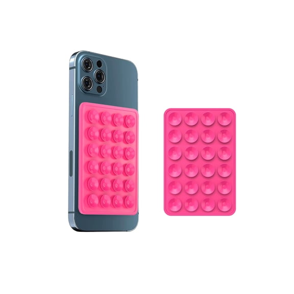 2PCS Silicon Suction Cup Phone Case Mount, Hands-Free Sticky Phone Mount Accessory, Creative Sticky Grippy Suction Phone for Self Taken Photos&Videos（Tiktok, YouTube, Facebook, Twitter） Pink
