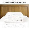 thumbnail image 5 of Silky Satin Comforter King Size, White Reversible Summer Cooling Blanket, Breathable Lightweight Feather Down Quilted Bedding Machine Washable for All Season, 5 of 9