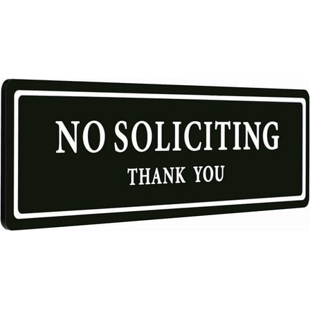 LAMIRO No Soliciting Sign for House,Strong Self-Adhesive No Soliciting Signs for Home,9” x 3”