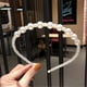 thumbnail image 5 of Wabjtam Wedding Padded Pearls Silver Headband, Headwear White Pearl Hair Hoop(3pcs), 5 of 5