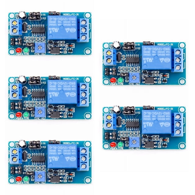 5X Retardo de Relé de Retardo de 12 V CC Módulo de Interruptor de Encendido / Apagado Retardado con Temporizador