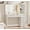 White, variant on Buildhom Fluted Makeup Vanity with Mirror & Lights, 43.5" 6-Drawer Dressing Table with Power Outlet & Adjustable Shelves for Bedroom, Wood