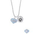 thumbnail image 2 of Delight Jewelry Baby Boy Blue Heart with Baby Feet Silvertone Script Initial Disc - D - Charm Necklace, 20"+3", 2 of 4