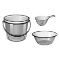 thumbnail image 4 of Cubo de almacenamiento de agua shamjiam uso doméstico con asa cubos de pesca lavandería baño Gris Con Funda, 4 of 8