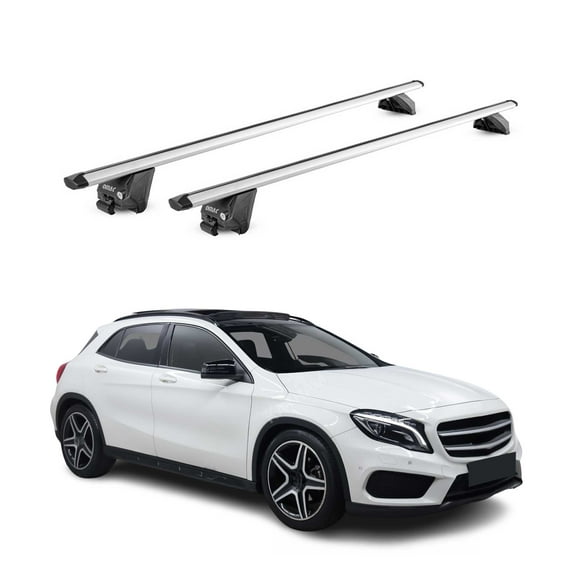 OMAC Roof Cross Bars for Mercedes GLA Class X156 H247 2015-2025 Aluminum Silver Cargo Roof Rack 2 Pieces