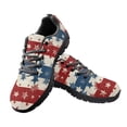 thumbnail image 2 of COEQINE Women Sneakers 4th of July Running Walking Shoes Black Sole Fashion Tennis Shoes for Travel Breathable Trainers Footwear for Travel Outdoor, Vintage Star Stripe US Flag, 2 of 7