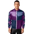 thumbnail image 1 of MSemis Mens Varsity Jackets Outerwear Horse Racing Coat Racer Streetwear Uniforms Costume Purple M, 1 of 7