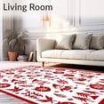 thumbnail image 2 of ODIKA 5'x7' Machine Washable Non-Slip Area Rug, Jolly Winter Restroom Kit Featuring Mythical Dwarf Beings High Traffic Rug with Pad, Red, 654596, 2 of 8