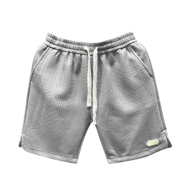 Men's Solid Color Polyester Shorts for Outdoor Casual Wear and Sports Activities