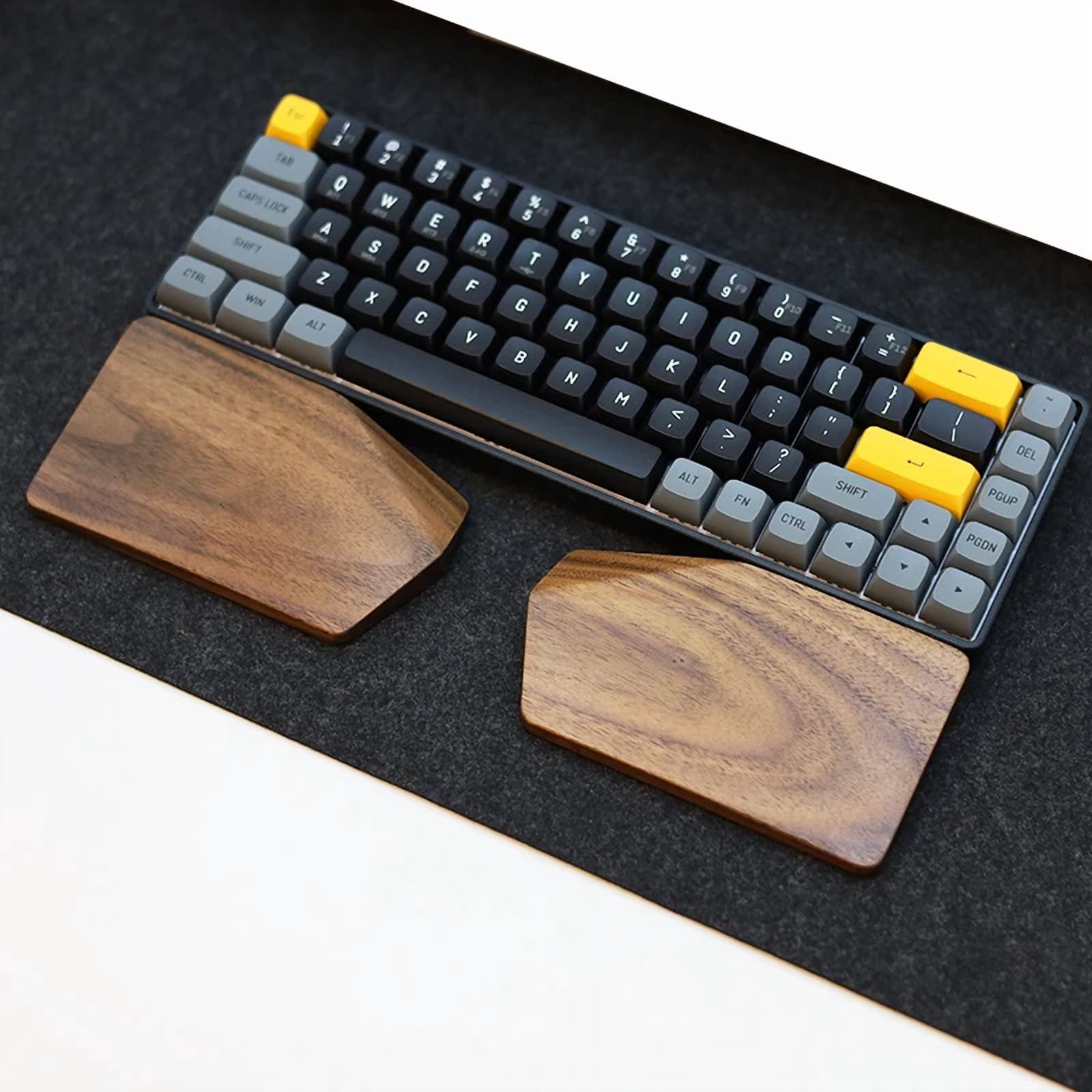 Split Walnut Palm Rest for 65%-75% Alice Mechanical Keyboards Hand Rest Custom Ergonomic Split Keyboard Wrist Rest Wrist Brace