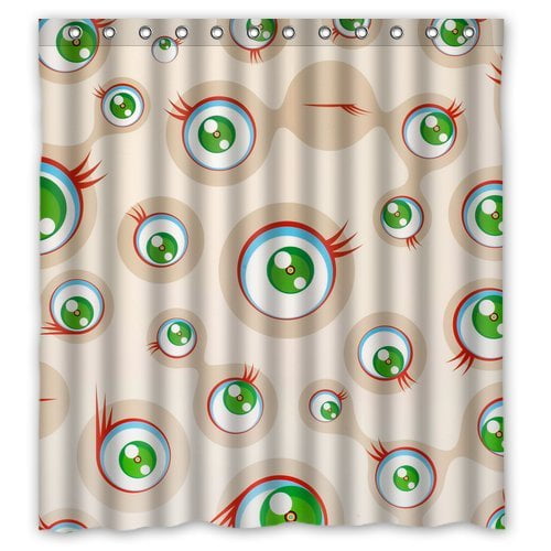 TOUXIHAA Takashi Murakami Design Shower Curtain Bathroom Curtain Set with Hooks Size 66x72 inch
