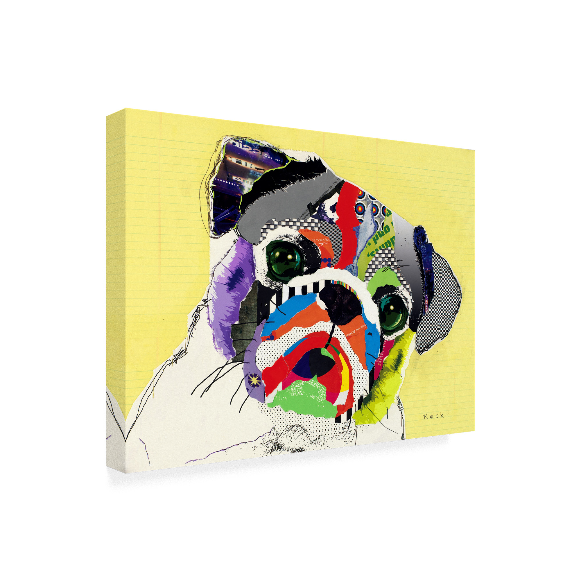 Trademark Fine Art 'Pug Abstract' Canvas Art by Michel Keck