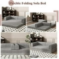 thumbnail image 6 of Memoryfield Convertible Corduroy Sleeper Sofa Bed, Folding Mattress Couch with Fixed-Shape Frame, 3 Seater Fold Out King Size Futon, No Assembly Floor Couch for Living Room Dorm Studio, Gray, 6 of 7