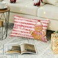 thumbnail image 2 of Let it Snow Christmas Snowflake Throw Pillow Cover 12 x 20 Inch White Pink Striped Scarf Hat Gingerbread Man Winter Farmhouse Decor Pillow Cases for Couch Sofa Kids Room, Cotton Linen, 2 of 6