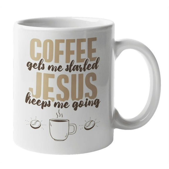 Jesus Keeps Me Going Print Ceramic Coffee & Tea Mug Cup & Collection (11oz)
