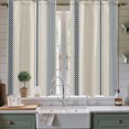 thumbnail image 2 of Farmhouse Stripe Kitchen Curtains 63 Inch Length, Boho Country Vintage Navy Blue Striped Tiers Curtains for Living Room Berdoom Bathroom, Light Filtering Drapes Window Treatment 2 Panels 42"Wx63"L, 2 of 9