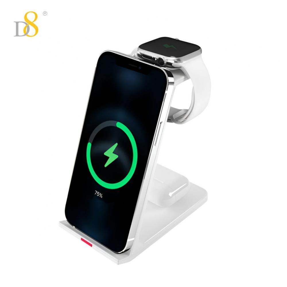 Wireless Charging Station Stand Charger, 15W Fast 3in1 Wireless