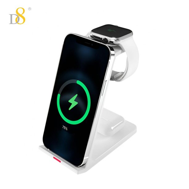 Wireless Charging Station Stand Charger, 15W Fast 3in1 Wireless