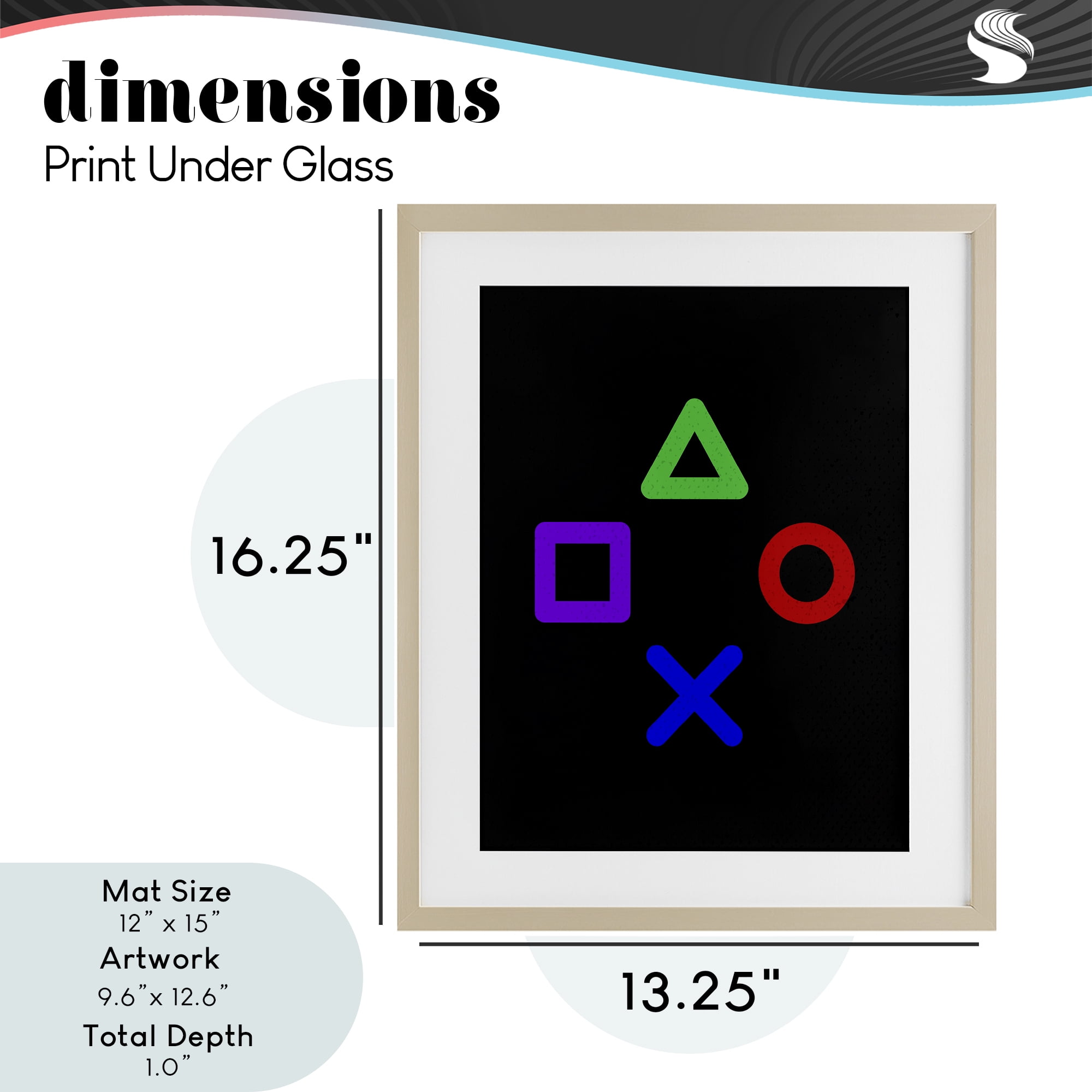 Game Button Shapes Birch Framed Print Under Glass, design by Kim Allen