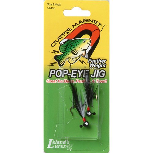 Leland Lures Crappie PopEye Jigs, White/Black