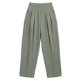 thumbnail image 4 of SeekIslam Women's Solid Color Business Pants Casual Wide Leg High Waist Casual Pants | Lightweight and Breathable, Wide Elastic Belt, 4 of 5