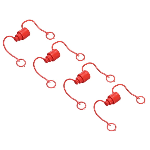 Uxcell 4 Set 3/8 ISO-16028 Hydraulic Hose Male Dust Cap & Female Plug Cover, Red