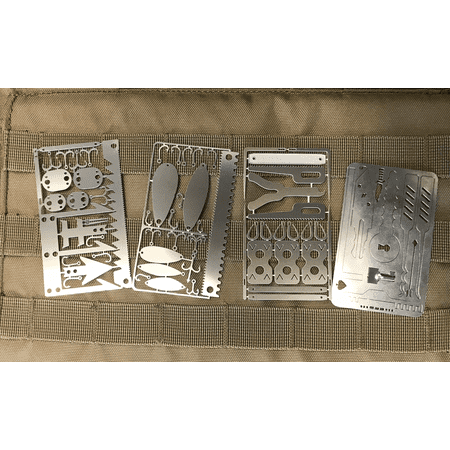 4 BEST Multi Tool Card survival Wallet Camping Hiking Emergency Kit EDC (Best Value Reloading Kit)
