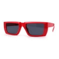 thumbnail image 2 of Womens Squared Rectangle Mod Plastic Retro Sunglasses Red Black, 2 of 4