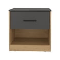 thumbnail image 6 of Nightstand for Bedroom Alder 19.7" High One Drawer Nightstand Side Table end Table with Open Shelf for Bedroom, Home Office, Living Room Natural Oak - Matt Gray,Wooden Nightstand, 6 of 8