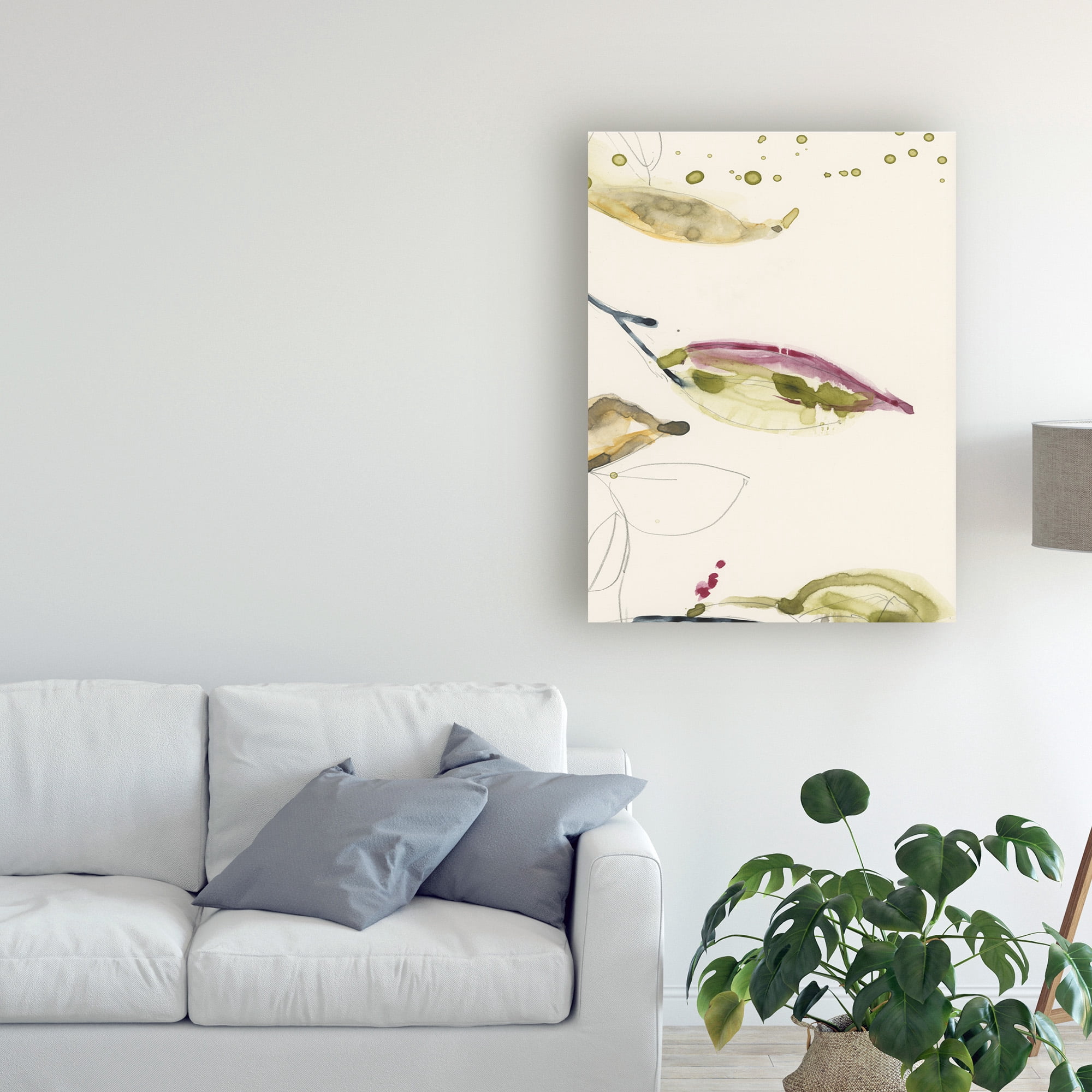 Trademark Fine Art 'Leaf Branch Triptych III' Canvas Art by Jennifer Goldberger