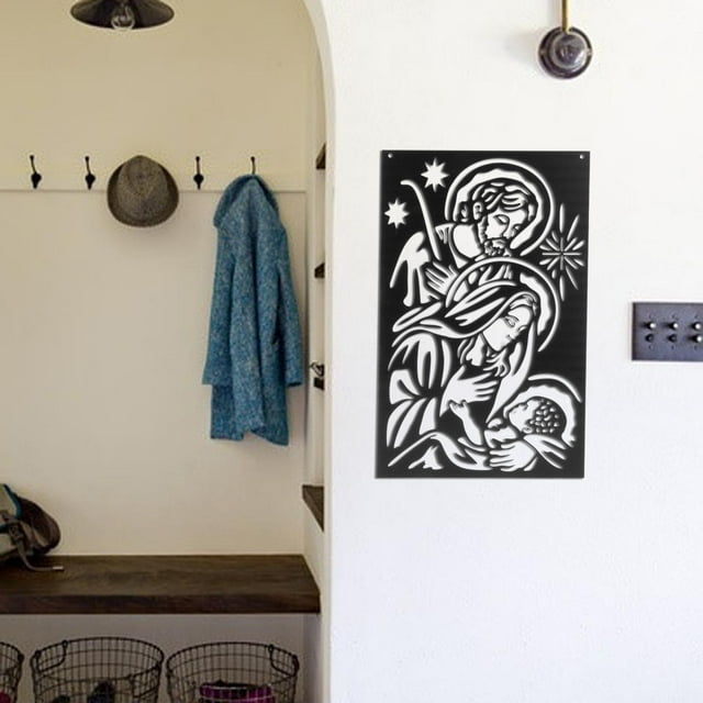 Decoración de Pared , Escultura de Hierro, Recorte Decorativo, Ilustraciones, Adornos Estéticos, Silueta Colgante para Fondo de Entrada 40cmx25cm Macarena Esculturas de pared