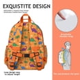 thumbnail image 5 of Orange Dinosaur Volcano Pattern Backpack for School,Cute School Bag,Schoolbag with Adjustable Shoulder Straps & Padded Back,15.25"x11.5"x5.25", 5 of 5