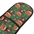 thumbnail image 2 of Dailycode Double Sided Oven Mitt with Loop Heat Resistant Kitchen Long Potholders 7" x 35" Lucky Red Panda Leaf, 2 of 6