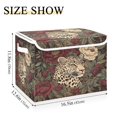 thumbnail image 3 of WOBOGO Roses Leopard Large Collapsible Storage Box Flip Lid Fabric Decorative Organizer Container Basket with Handles 16.5×12.6×11.8in, 3 of 7