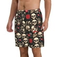 thumbnail image 2 of Pofeuu rock record Skull Prin Men's Swim Trunks Quick Dry Bathing Suit Swimming Board Shorts Mesh Lining Beach Swimwear-Large, 2 of 6